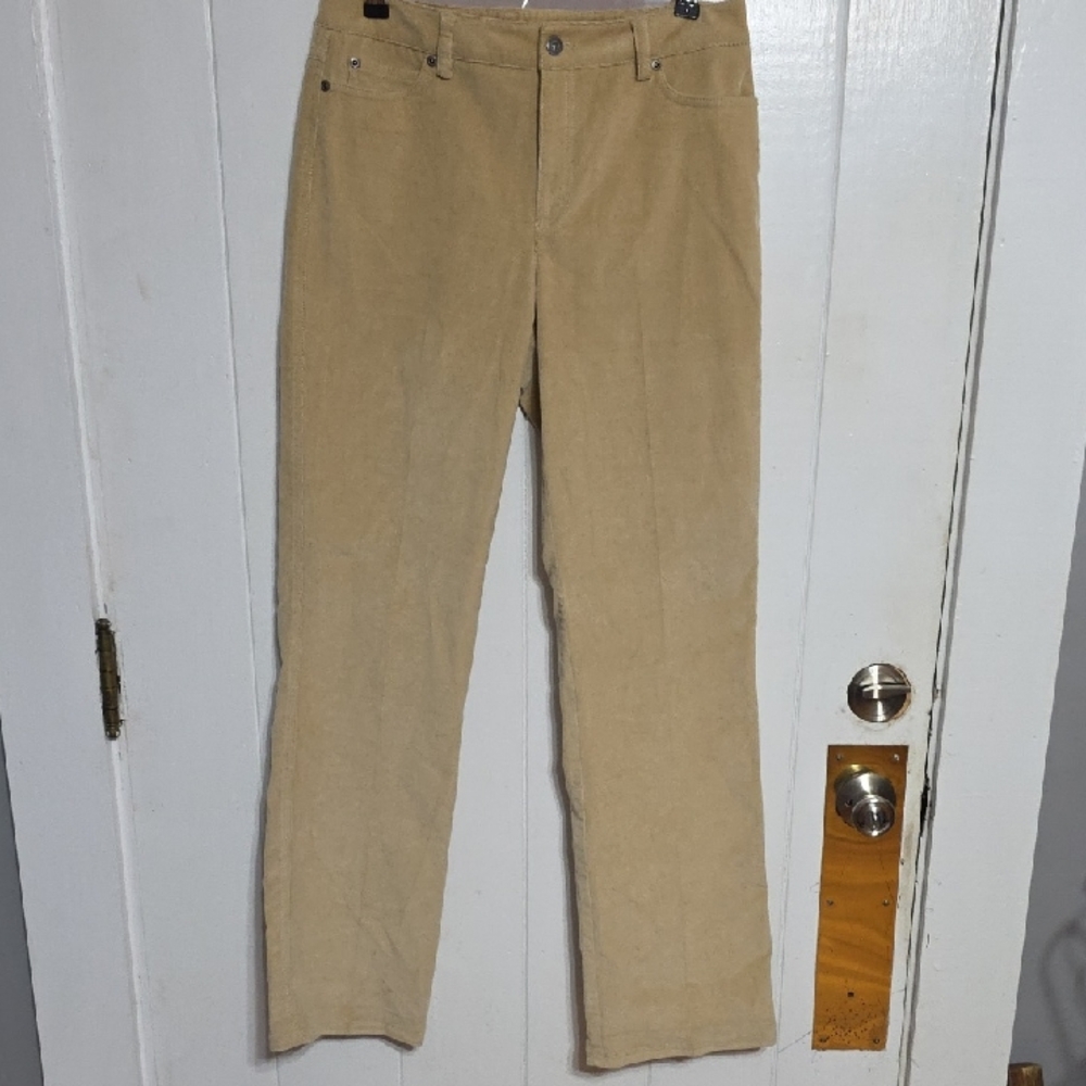 Rafaella Women's Corduroy Pants Tan Stretch Boot‎ Cut 32x33 GUC **READ**